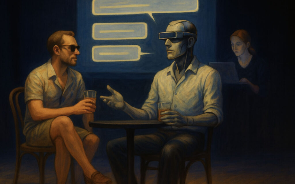 Drinking with a Cyborg drawing